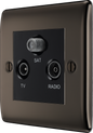 BG Nexus Metal Black Nickel Co-Axial & Satellite Socket
