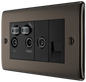 BG Nexus Metal Black Nickel Co-Axial & Satellite Socket