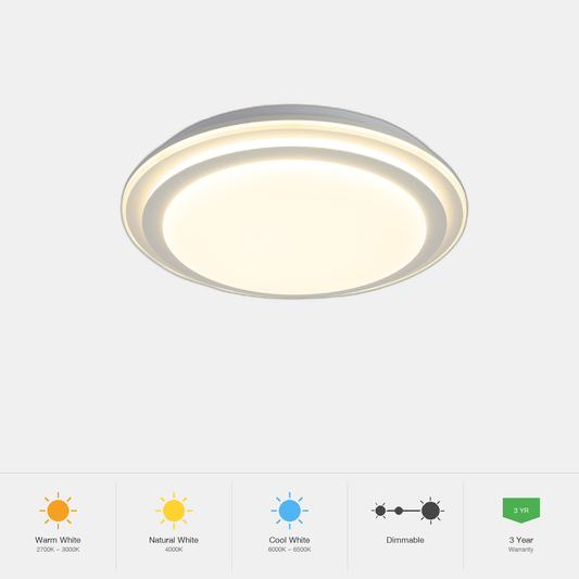 Tekled Serenity Halo Dual-Ring LED Flush Mount Ceiling Light