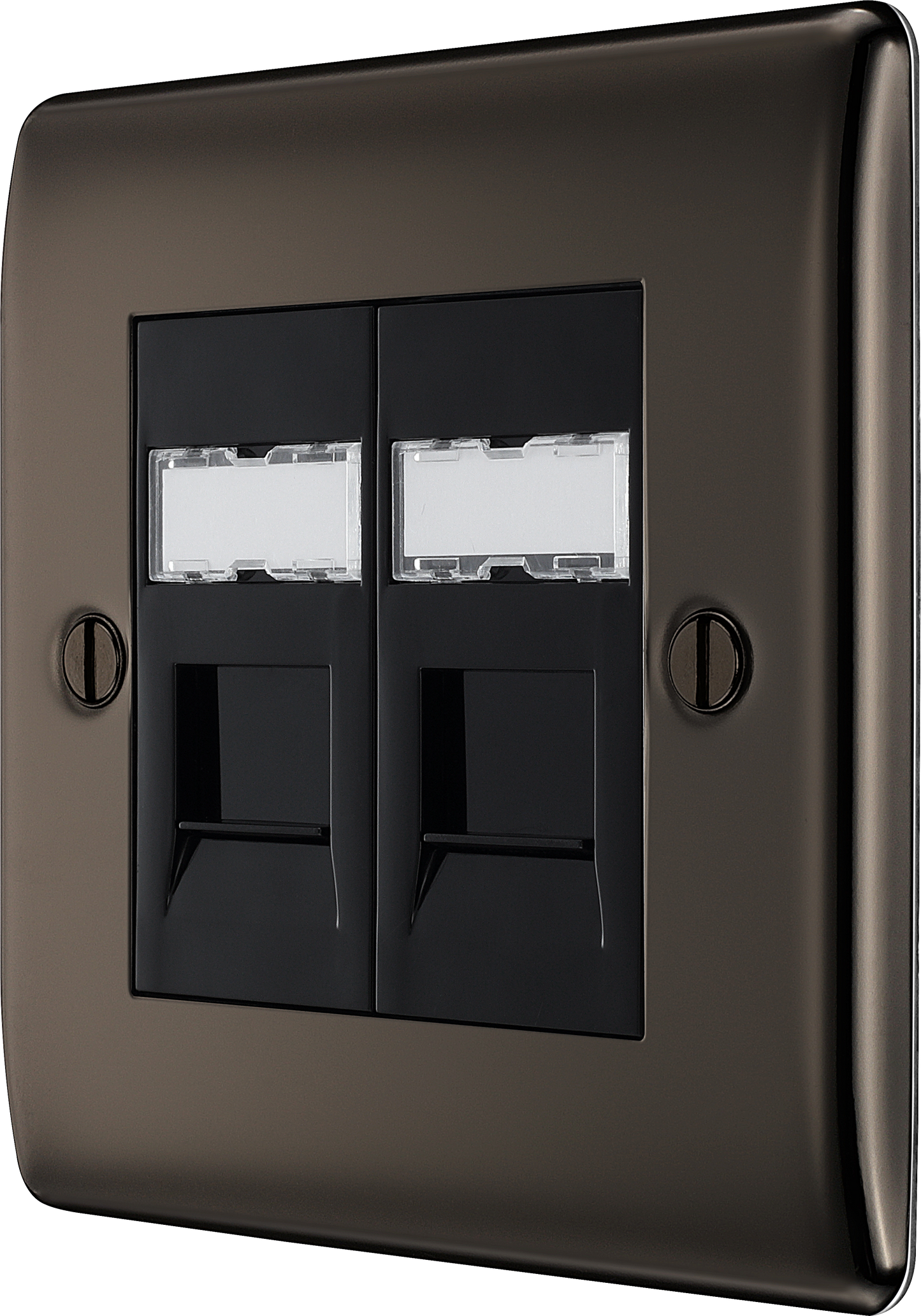 BG Nexus Metal Black Nickel Telephone & Data Outlet