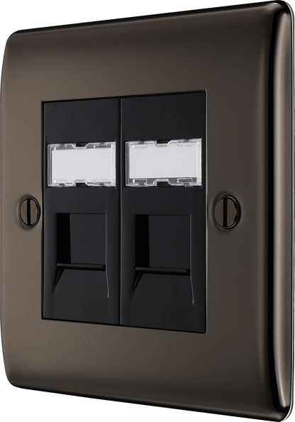 BG Nexus Metal Black Nickel Telephone & Data Outlet