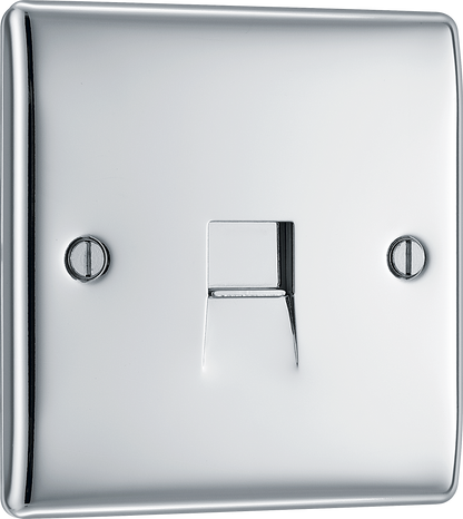 BG Nexus Metal Polished Chrome Telephone & Data Outlet