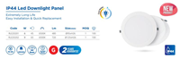 Rother IP44 Downlight Panel, 6W, 480LM, 6500K, Size; Ø95×H26mm, Hole size: Ø75mm,