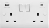 Rother 13A 2G DP Switched Socket with USB A+C 3.1A