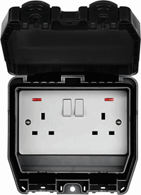 Rother Weather Proof 13A 2G DP Switched Socket with NEON (V413USL)