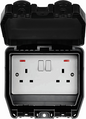 Rother Weather Proof 13A 2G DP Switched Socket with NEON (V413USL)