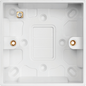 Rother White Square EDGE Single 25MM Pattress BOX with Earth Terminal