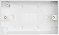 Rother White Square EDGE Double 25MM Pattress BOX with Earth Terminal
