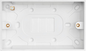 Rother White Square EDGE Double 25MM Pattress BOX with Earth Terminal