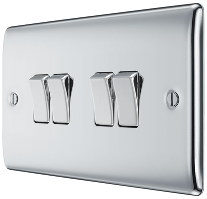 BG Nexus Metal Polished Chrome 16Ax Light Switch
