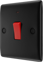 BG Nexus Metal Matt Black 45A Double Pole Switch