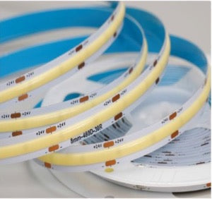 CCT COB LED Strip Light - 12-24V, 528 LEDs/m, 2700K-6500K