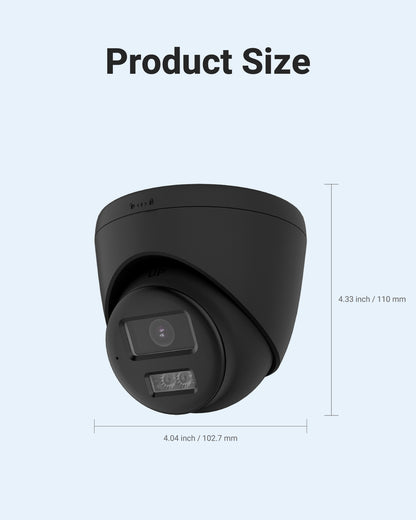 Hizone Pro 3K Hybrid Turret Cam, 2-Way Audio 40m, Black – HZ-TC500P-B
