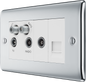 BG Nexus Metal Polished Chrome Co-Axial & Satellite Socket