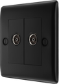 BG Nexus Metal Matt Black Co-Axial & Satellite Socket