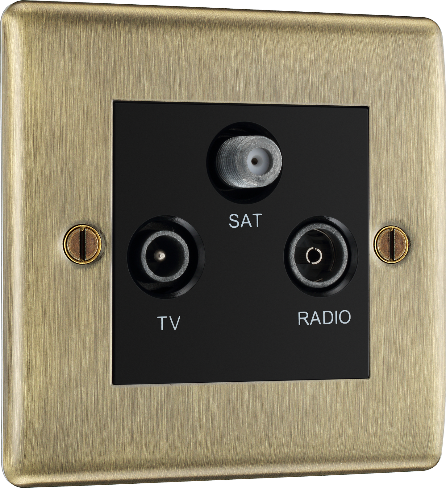 BG Nexus Metal Antique Brass Co-Axial & Satellite Sockets