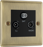 BG Nexus Metal Antique Brass Co-Axial & Satellite Sockets