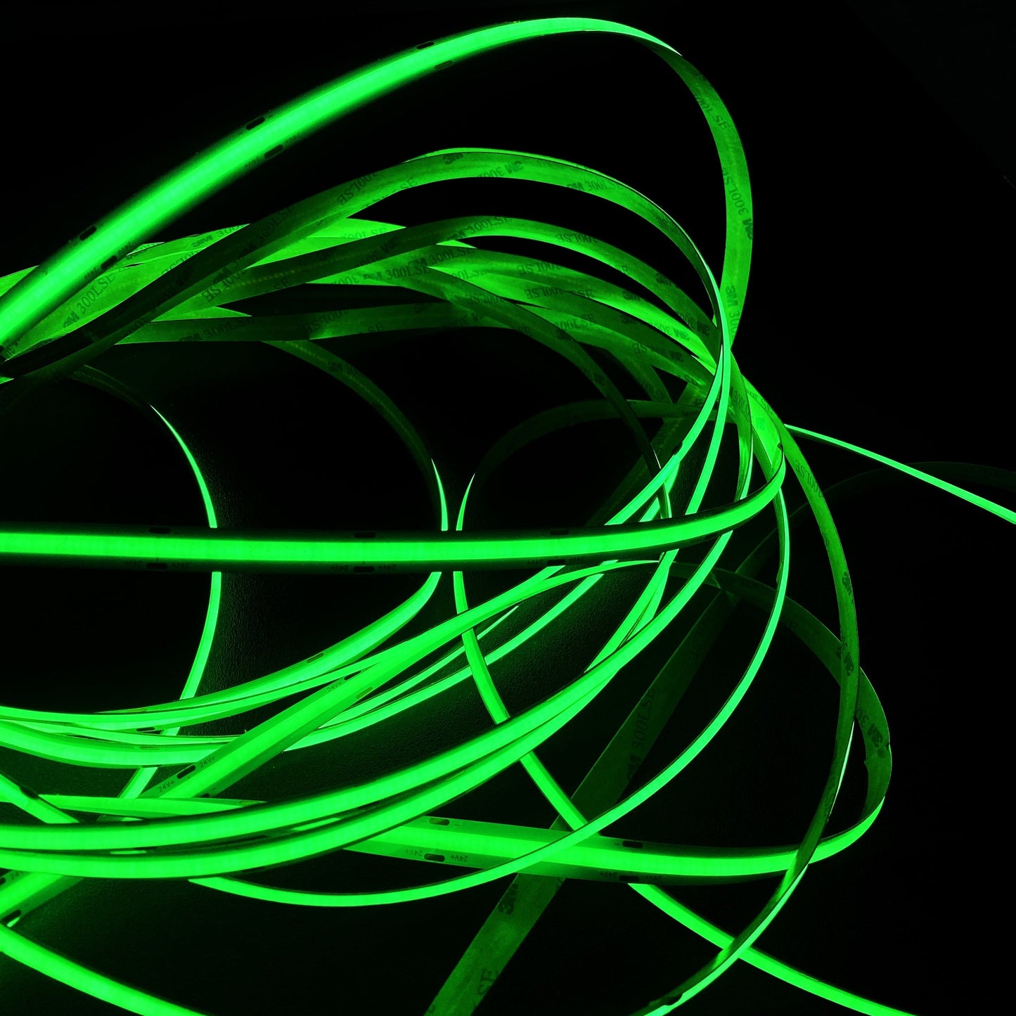 Green COB LED Strip Light - 24V, 528 LEDs/m, 14W/m