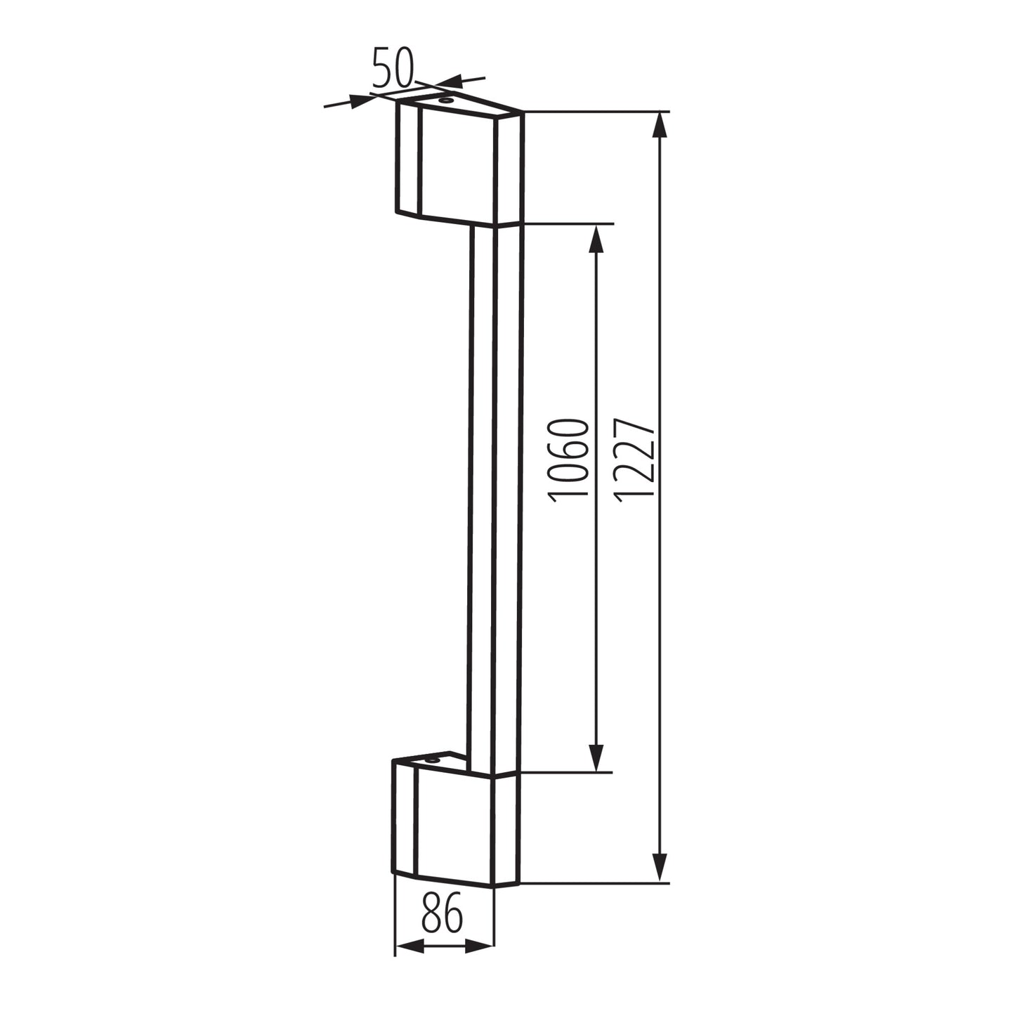 YALTE D 12 12W CCT-B dimensions 1227mm