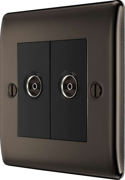 BG Nexus Metal Black Nickel Co-Axial & Satellite Socket