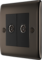 BG Nexus Metal Black Nickel Co-Axial & Satellite Socket