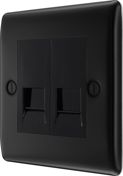 BG Nexus Metal Matt Black Telephone & Data Outlet