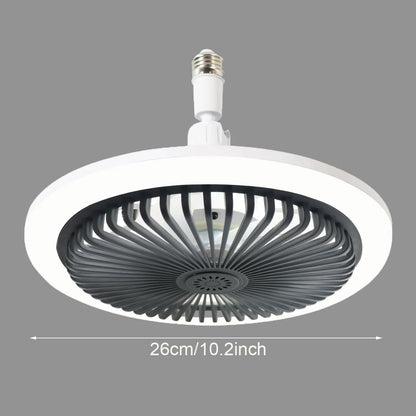 LED Ceiling Fan Light with Remote 2-in-1 Mini Fan & E27 Fixture 3 Speed Modes & 3 Colour Temperatures - Dark Grey ZF-10