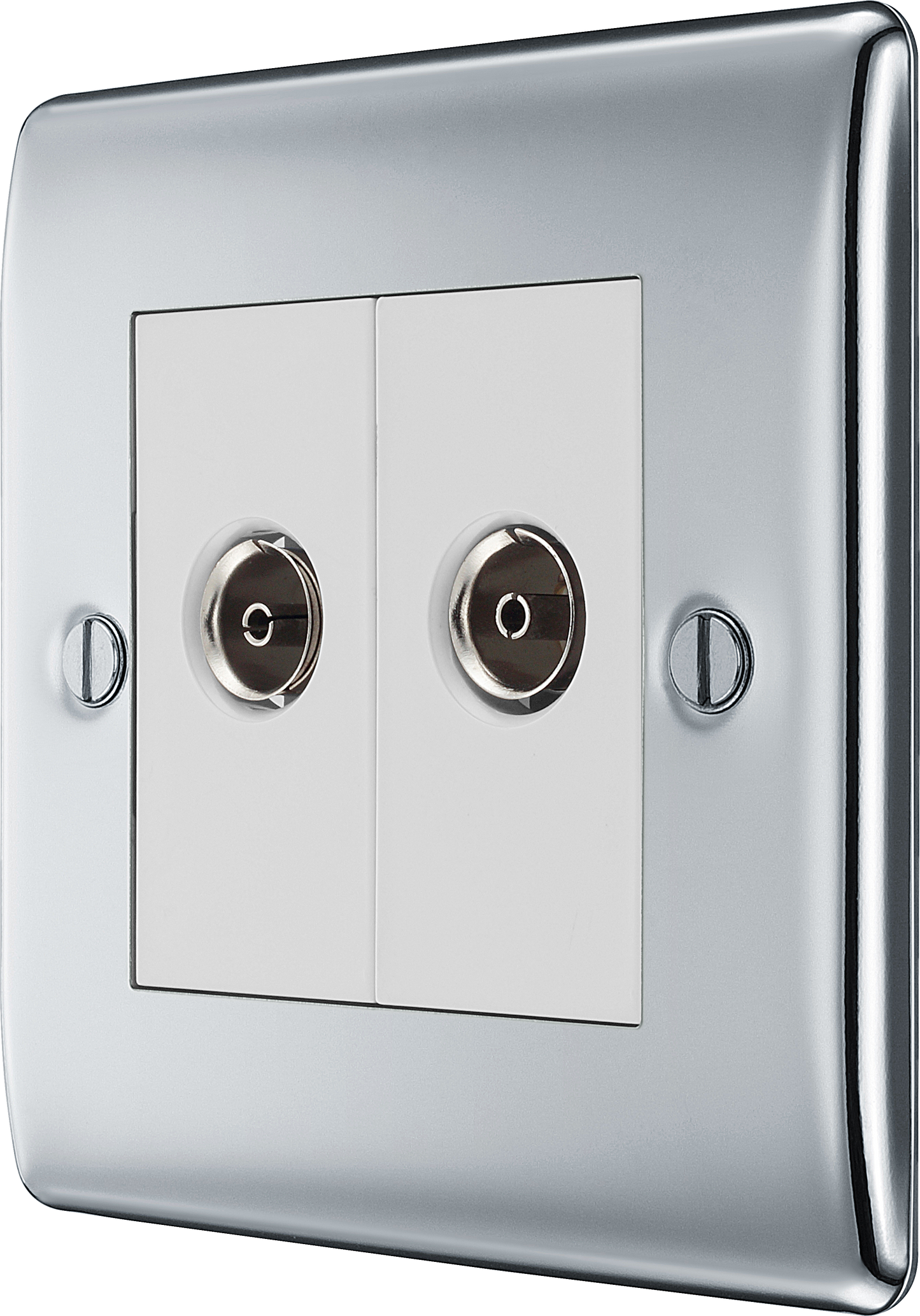 BG Nexus Metal Polished Chrome Co-Axial & Satellite Socket