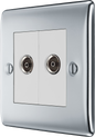 BG Nexus Metal Polished Chrome Co-Axial & Satellite Socket