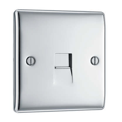 BG Nexus Metal Polished Chrome Telephone & Data Outlet