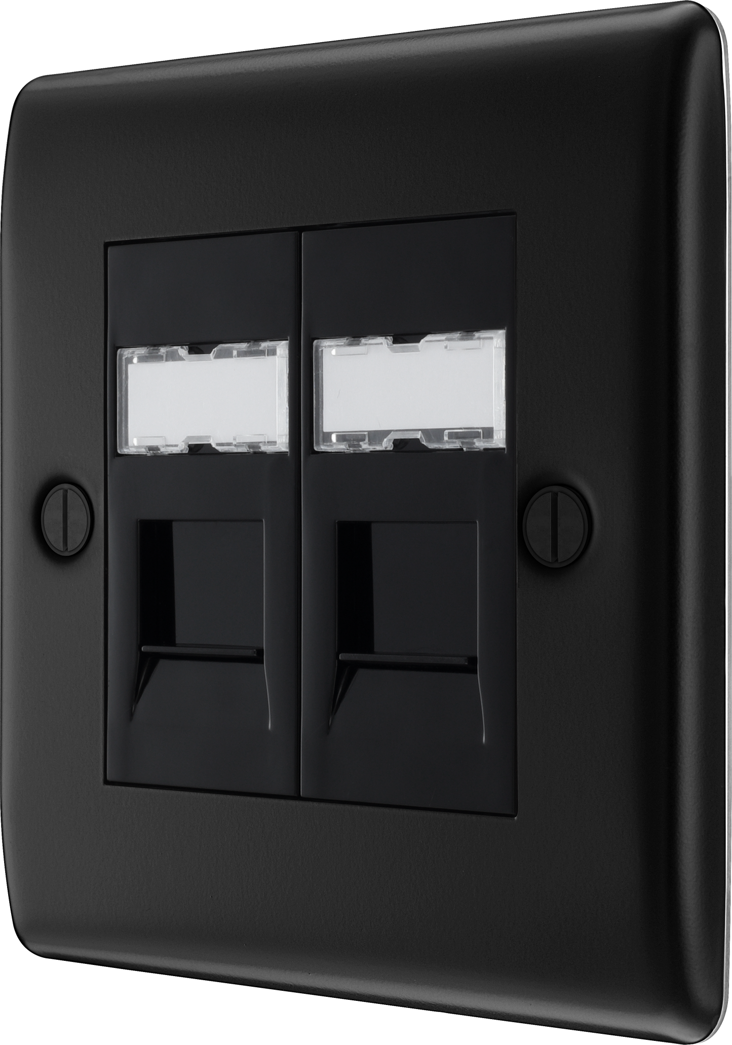 BG Nexus Metal Matt Black Telephone & Data Outlet