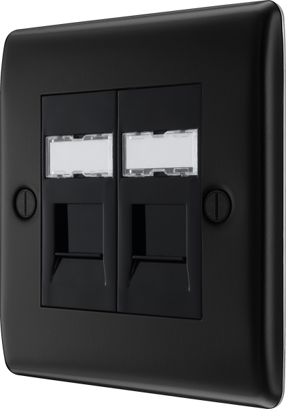 BG Nexus Metal Matt Black Telephone & Data Outlet