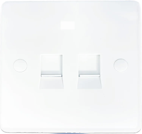 2 Gang RJ45 CAT6 Data Socket - Round Corner