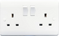2 Gang 13A Switched Socket Double Pole - Round Corner