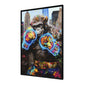 Illuminé Collection LED Wall Art Ape Boxing Illuminated Canvas 83x123cm with UK Plug & ON/OFF Switch