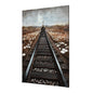 Illuminé Collection LED Wall Art Train on Tracks Illuminated Canvas 80x120cm with UK Plug & ON/OFF Switch