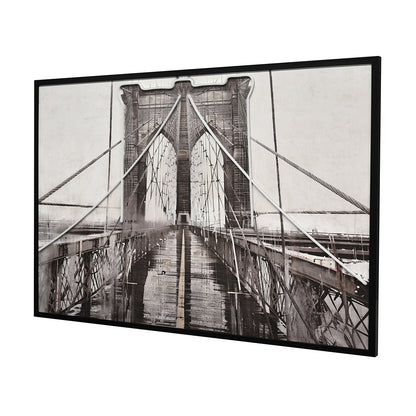 Illuminé Collection LED Wall Art Winter Bridge Illuminated Canvas 123x83cm with UK Plug & ON/OFF Switch