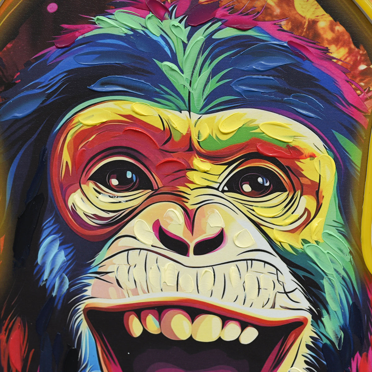 Illuminé Collection LED Wall Art DJ Monkey Illuminated Canvas 123x83cm with UK Plug & ON/OFF Switch