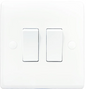 2 Gang 10A 2 Way Light Switch - Round Corner