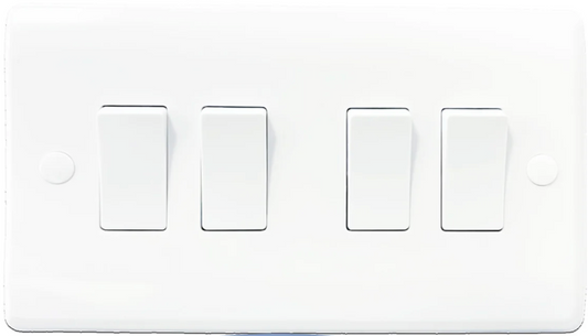 4 Gang 10A 2 Way Light Switch - Round Corner