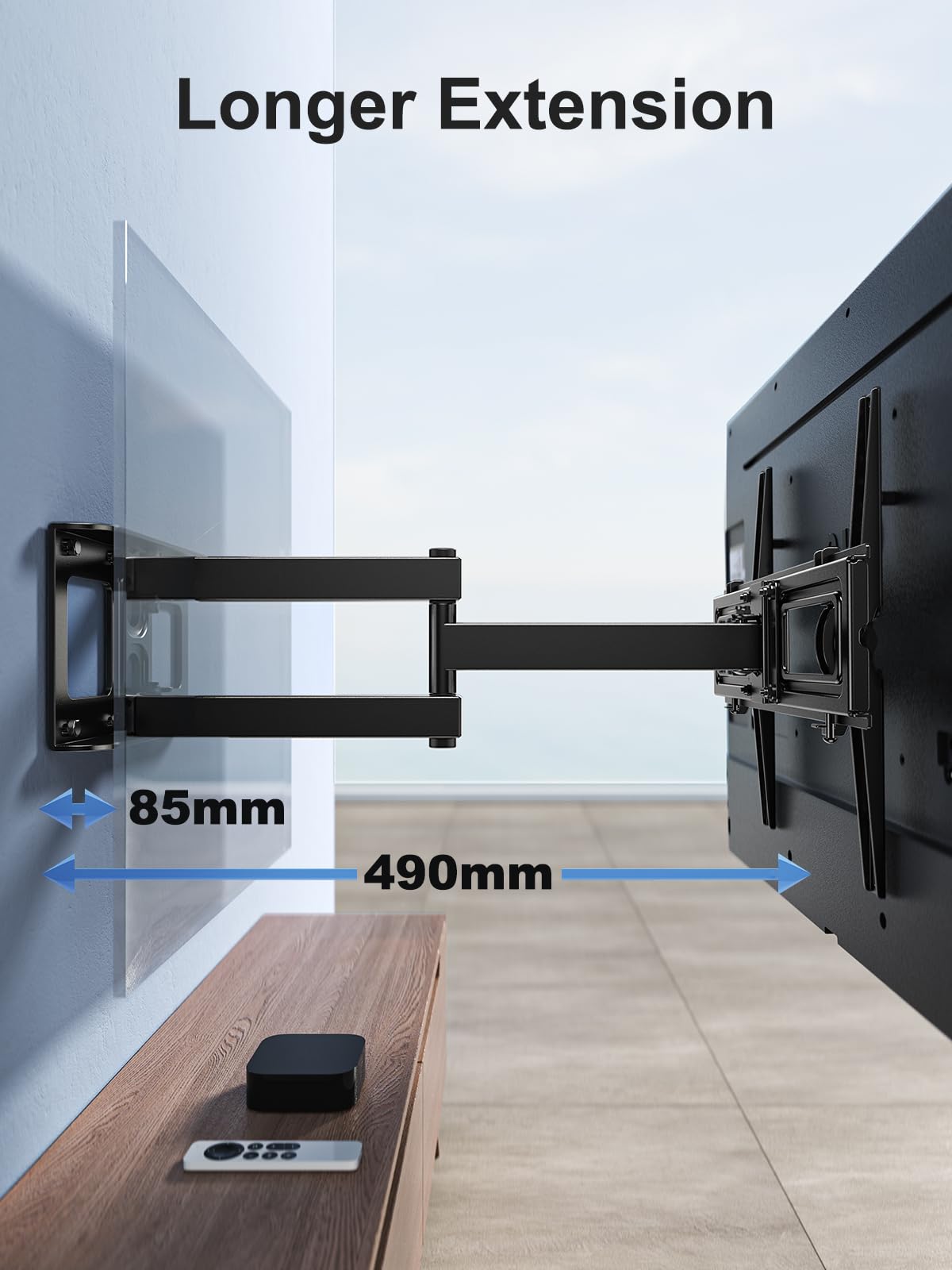 PERLESMITH TV Wall Bracket for 26-60 inch TVs, Swivel Tilt TV Bracket with Tool-free Tilt Adjustment and Spirit Level, TV Wall Mount Supports up to 40kg, Max VESA 400x400mm