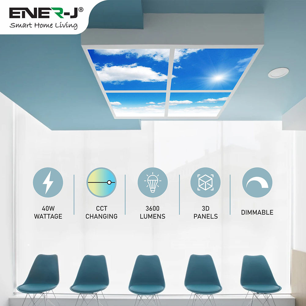 60X60 LED Sky Ceiling Panel 3D Effect Set of 4 units