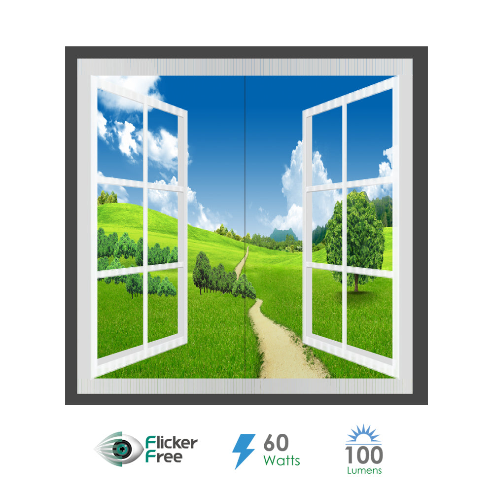 Window style LED panel set 120 X 60 Surface Mounted set of 2 units Grassland Design