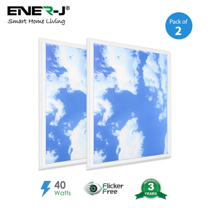 SKY Cloud 2D with Borderline LED Backlit Panel 60x60cms 40W 2pcs pack