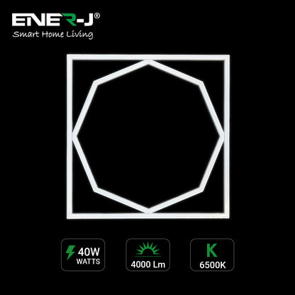 60x60cm LED Frame Panel Light with Hexagon Inside 40W with 4000 Lumens 6000K