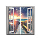 Ener-J LED Landscape Window Panel Set 120x60cm 120W Bridge Beach Design