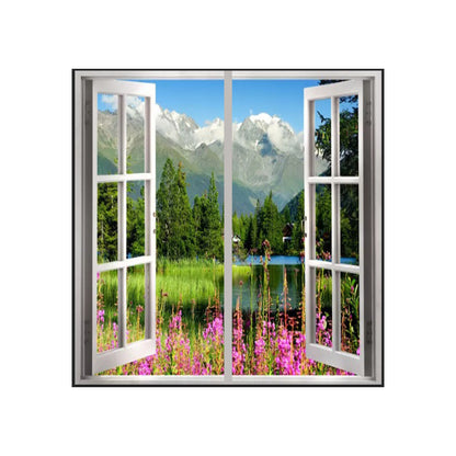 Ener-J LED Landscape Window Panel Set 120x60cm Cloud Covered Mountains 120W
