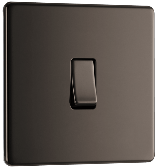 BG Nexus Screwless Flatplate Black Nickel Single 2 way switch - FBN12-01