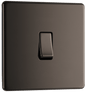 BG Nexus Screwless Flatplate Black Nickel Single 2 way switch - FBN12-01