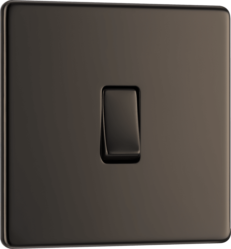BG Nexus Screwless Flatplate Black Nickel Intermediate switch - FBN13-01